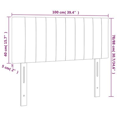 vidaXL Sänggavel blå 100 x 5 x 78/88 cm tyg