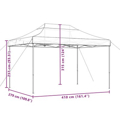 vidaXL Pop-Up hopfällbart partytält 410x279x315 cm orange