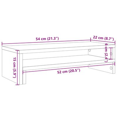 vidaXL Skärmställ ek 54x22x15 cm konstruerat trä