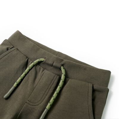 Barnshorts med snöre mörk khaki 104