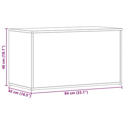 vidaXL Förvaringskista svart 84x42x46 cm konstruerat trä