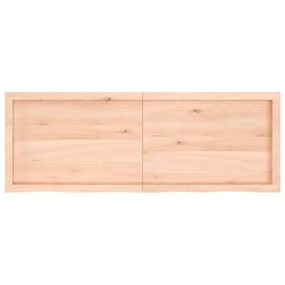 vidaXL Bänkskiva för badrum 140x50x(2-4) cm obehandlat massivt trä