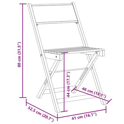 vidaXL Caféset 3 delar antracit tyg och massivt trä