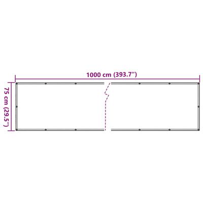 vidaXL Insynsskydd för balkong växtmotiv grön 1000x75 cm PVC