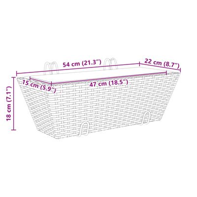 vidaXL Blomlådor med krokar 2 st brun konstrotting