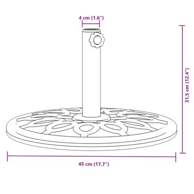 vidaXL Parasollfot för Ø38 / 48 mm stolpar 12 kg rund