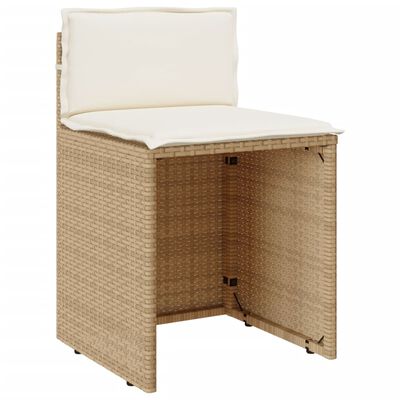 vidaXL Bistrogrupp med dynor 3 delar beige konstrotting