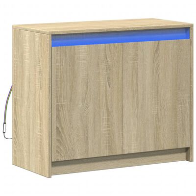 vidaXL Skänk med LED sonoma-ek 72x34x61 cm konstruerat trä