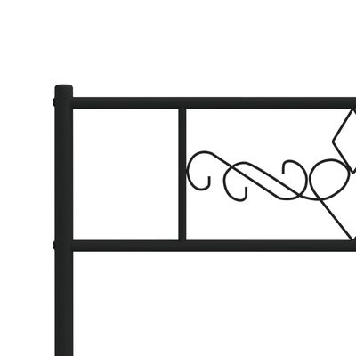 vidaXL Sängram med huvudgavel och fotgavel svart metall 80x200 cm