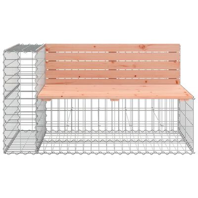 vidaXL Trädgårdsbänk gabion-design 347x71x65,5 cm massivt douglasträ