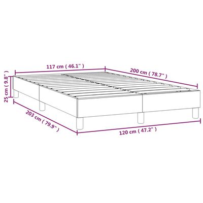 vidaXL Sängram ljusgrå 120x200 cm sammet