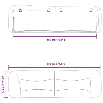 vidaXL Dyna till huvudgavel brun 180 cm konstläder