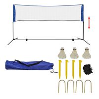 vidaXL Badmintonnät med fjäderbollar 300x155 cm