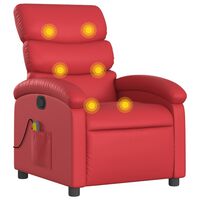 vidaXL Massagefåtölj röd konstläder