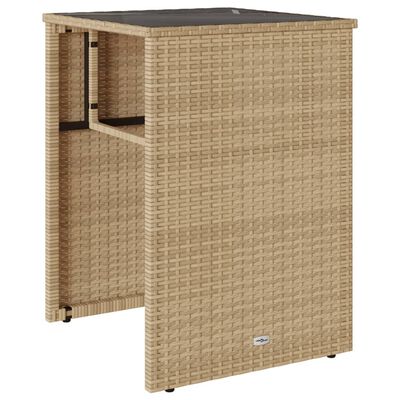 vidaXL Bistrogrupp med dynor 3 delar beige konstrotting