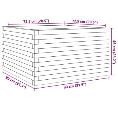 vidaXL Odlingslåda 80x80x46 cm massivt douglasträ