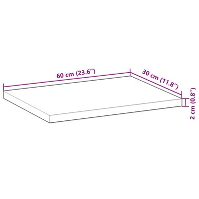 vidaXL Svävande hyllor 3 st 60x30x2 cm behandlat massivt akaciaträ