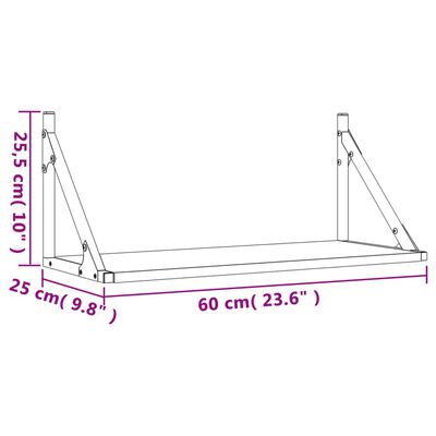 vidaXL Vägghyllor 2 st sonoma-ek 60x25x25,5 cm konstruerat trä