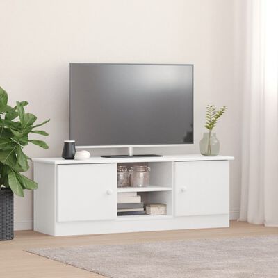 vidaXL Tv-bänk ALTA vit 112x35x41 cm massiv furu