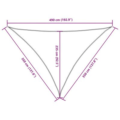 vidaXL Solsegel oxfordtyg trekantigt 3,5x3,5x4,9 m gräddvit