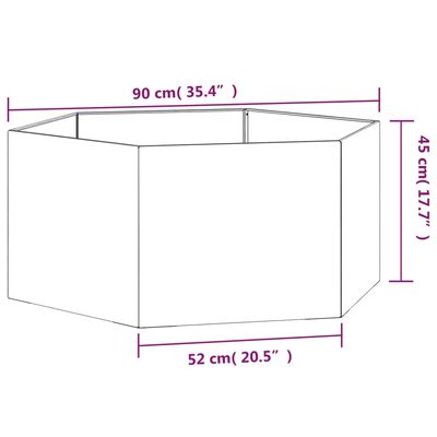 vidaXL Odlingslåda rostfärgad 90x90x45 cm rosttrögt stål