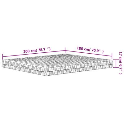 vidaXL Skummadrass vit 180x200 cm hårdhet H2 H3