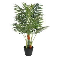 vidaXL Konstväxt palm med 3 stammar grön 85 cm PP