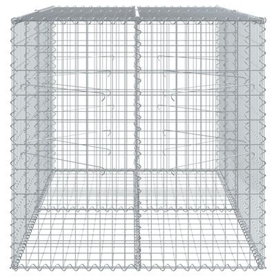 vidaXL Gabionkorg med skydd 200x100x100 cm galvaniserat järn