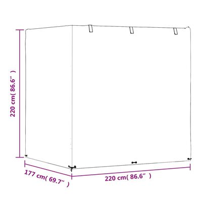 vidaXL Överdrag för hammock 12 öljetter 220x177x220 cm polyeten