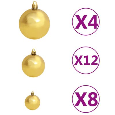 vidaXL Julgranskulor 100 delar set 3/4/6 cm brun/brons/guld