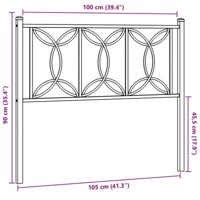 vidaXL Huvudgavel metall vit 100 cm