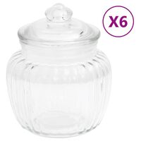 vidaXL Förvaringsburkar i glas 6 st 500 ml