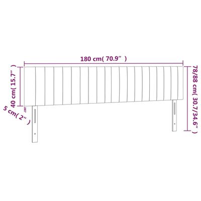 vidaXL Sänggavel LED mörkgrå 180x5x78/88 cm sammet