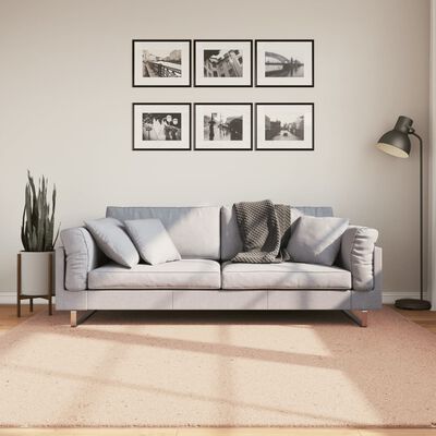 vidaXL Mjuk matta HUARTE med kort lugg tvättbar rosa 200x200 cm