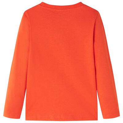 T-shirt med långa ärmar för barn stark orange 140