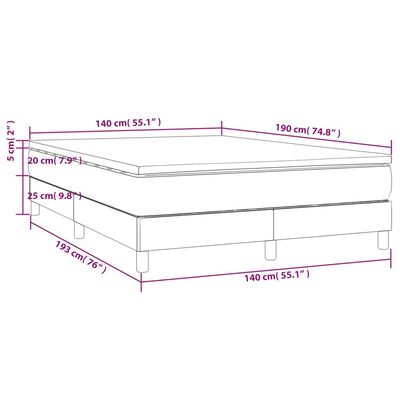 vidaXL Ramsäng med madrass gräddvit 140x190 cm tyg