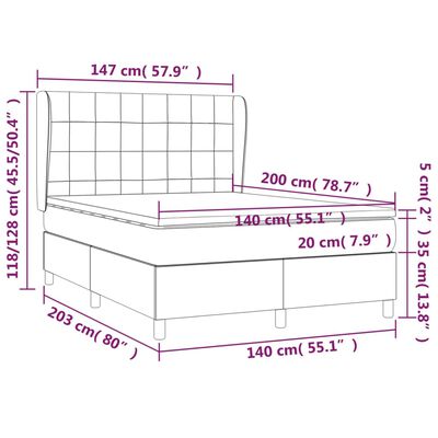 vidaXL Ramsäng med madrass mörkgrön 140x200 cm sammet