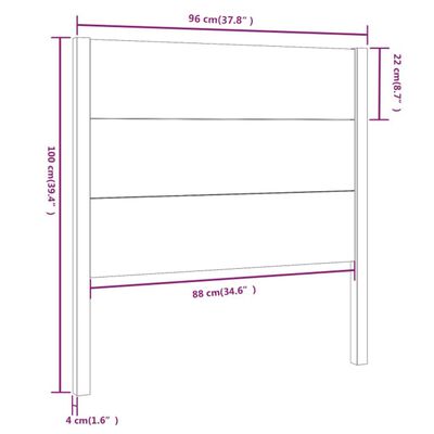 vidaXL Sänggavel honungsbrun 96x4x100 cm massiv furu