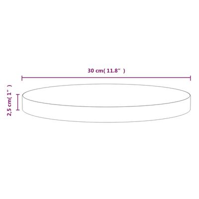 vidaXL Bordsskiva vit Ø30x2,5 cm massiv furu