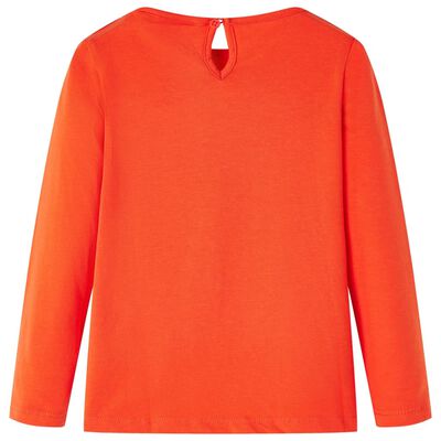 T-shirt med långa ärmar för barn mörk orange 140