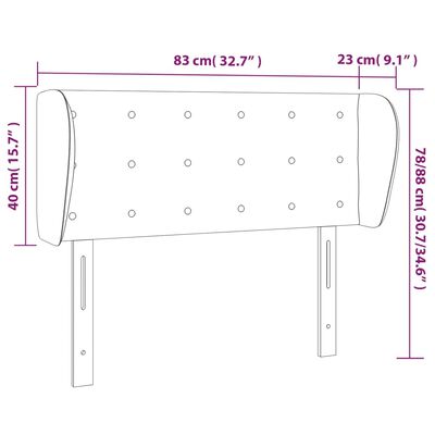 vidaXL Sänggavel med kanter cappuccino 83x23x78/88 cm konstläder