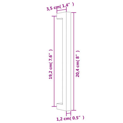 vidaXL Skåphandtag 5 st svart 192 mm rostfritt stål