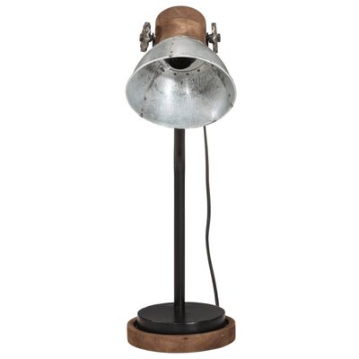vidaXL Skrivbordslampa 25 W vintage silver 18x18x60 cm E27
