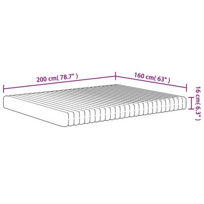 vidaXL Skummadrass medium mjuk 160x200 cm