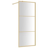 vidaXL Duschvägg med klart ESG-glas guld 80x195 cm