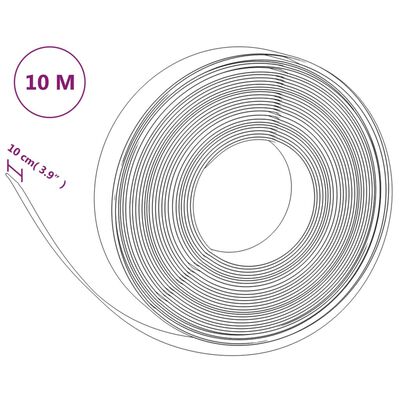 vidaXL Rabattkant svart 5 st 10 m 10 cm polyeten