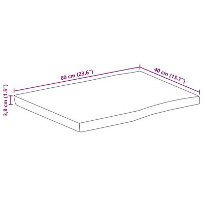 vidaXL Bordsskiva 60x40x3,8 cm levande kant massivt mangoträ