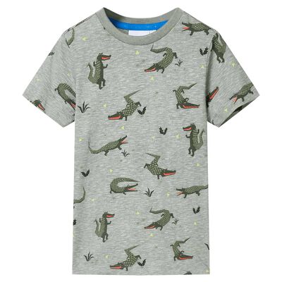 T-shirt för barn khaki melange 128