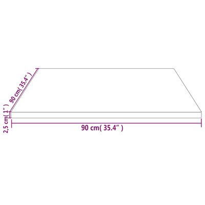 vidaXL Bordsskiva vit 90x90x2,5 cm massiv furu fyrkantig