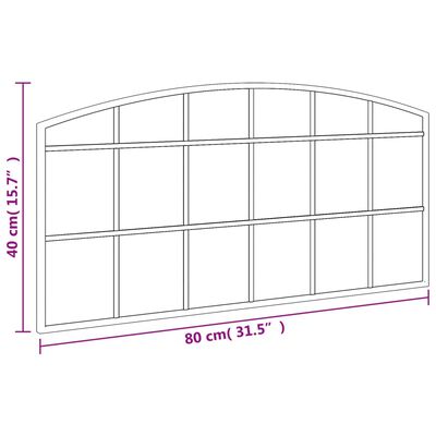 vidaXL Väggspegel svart 80x40 cm bågformad järn